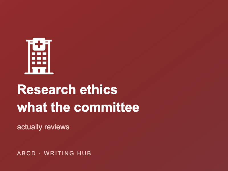 Research ethics: what the committee reviews